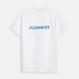 NWT ALEX MILL P'jimmies White Blue Graphic Short Sleeve Cotton Sleep Tee‎ Size M